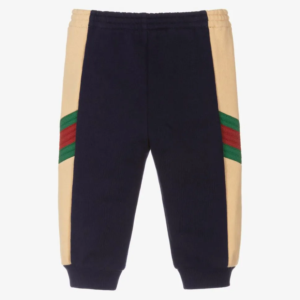 Navy Blue Cotton Web Baby Joggers