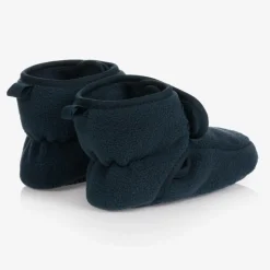 Navy Blue Fleece Baby Booties