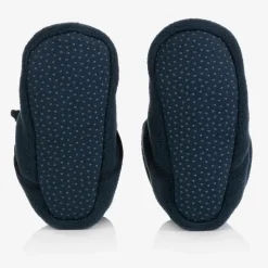 Navy Blue Fleece Baby Booties