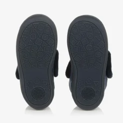 Navy Blue Fleece Monster Slippers