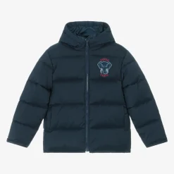 Navy Blue Hooded Puffer Coat