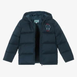 Navy Blue Hooded Puffer Coat