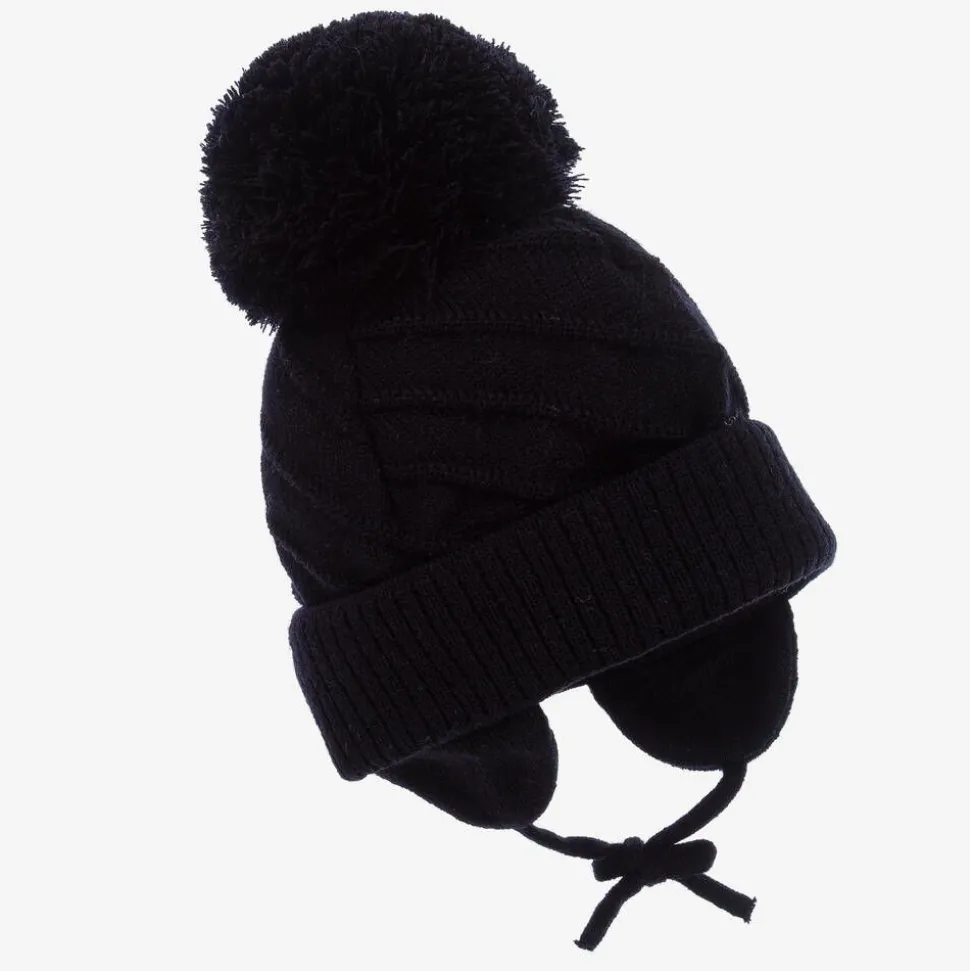 Navy Blue Jim Giant Pom-Pom Hat