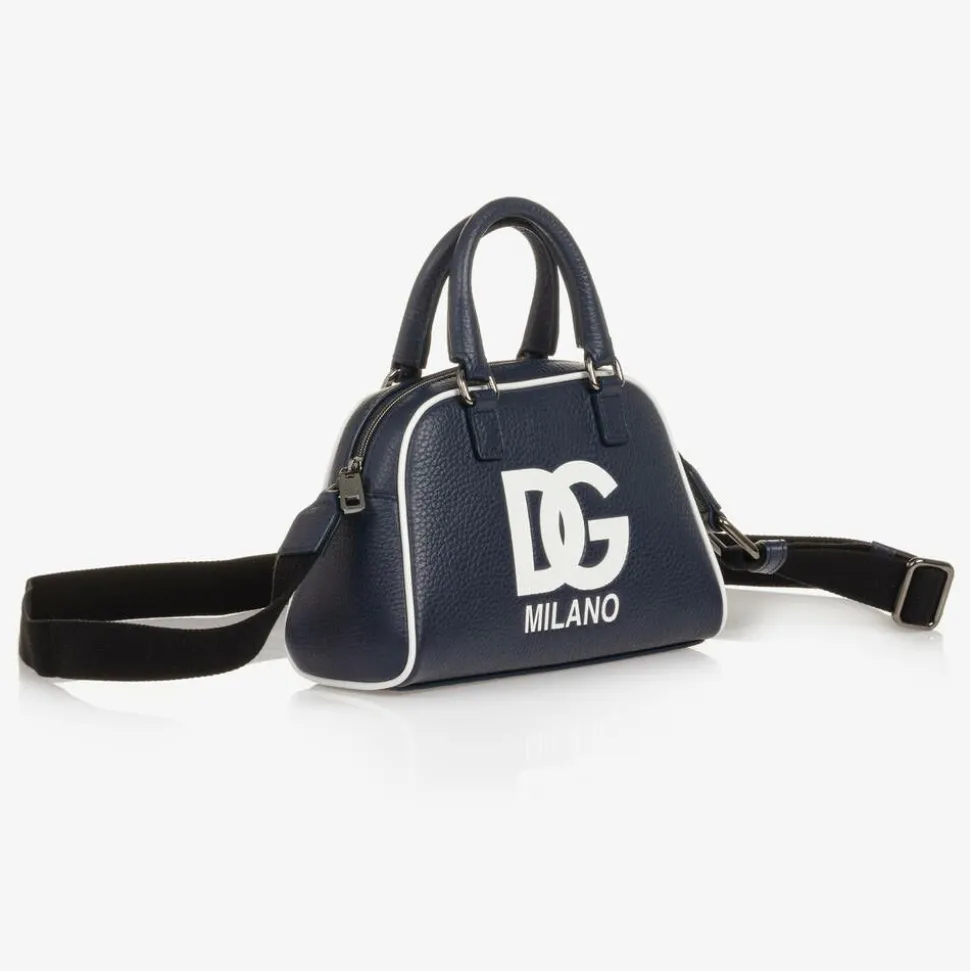 Navy Blue Leather DG Bag (20cm)