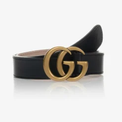 Navy Blue Leather GG Belt