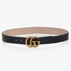 Navy Blue Leather GG Belt