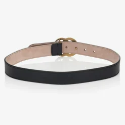 Navy Blue Leather GG Belt
