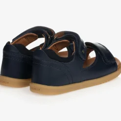 Navy Blue Leather Sandals