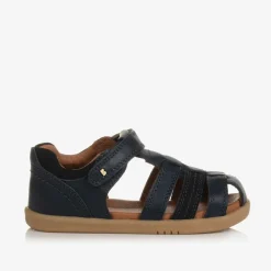 Navy Blue Leather Sandals