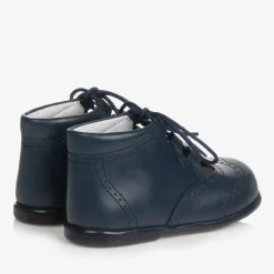 Navy Blue Leather Shoes