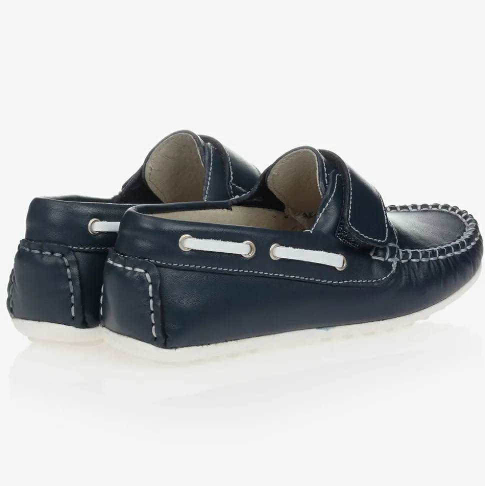 Navy Blue Leather Shoes