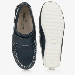 Navy Blue Leather Shoes
