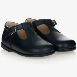 Navy Blue Leather Shoes