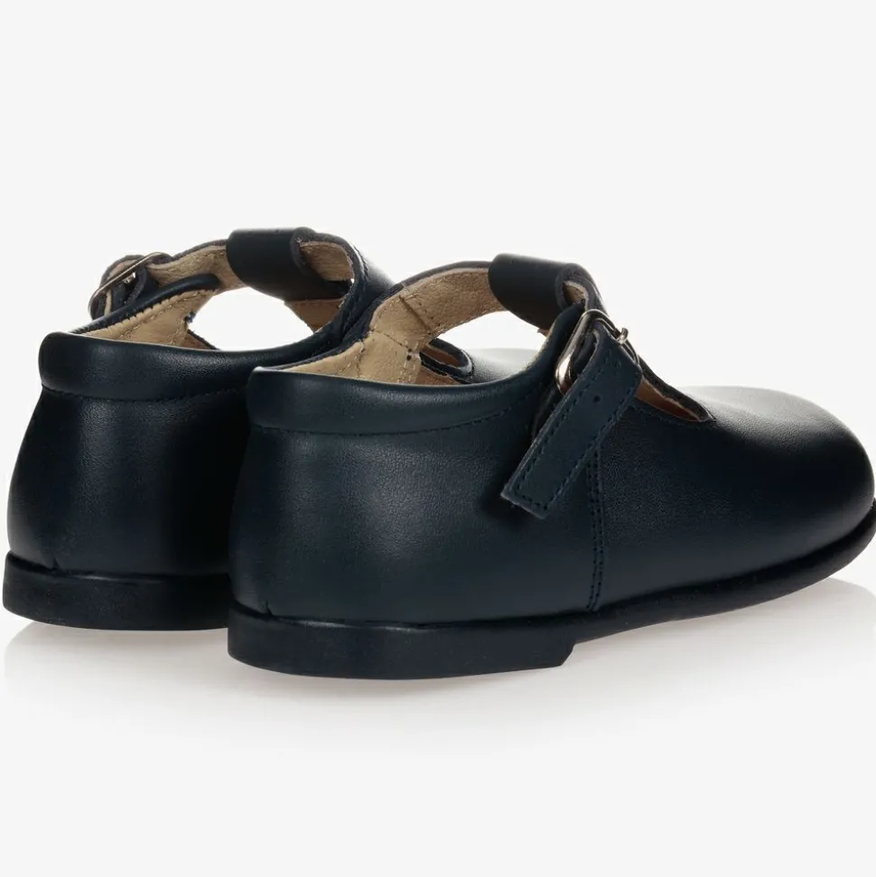 Navy Blue Leather Shoes