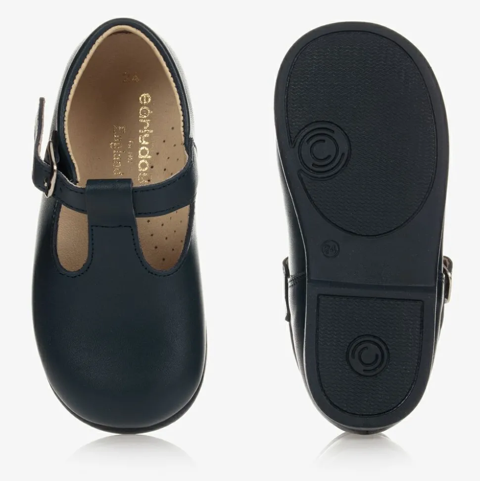 Navy Blue Leather Shoes