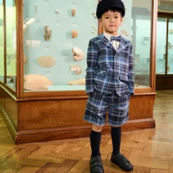 Navy Blue Leather Trainers