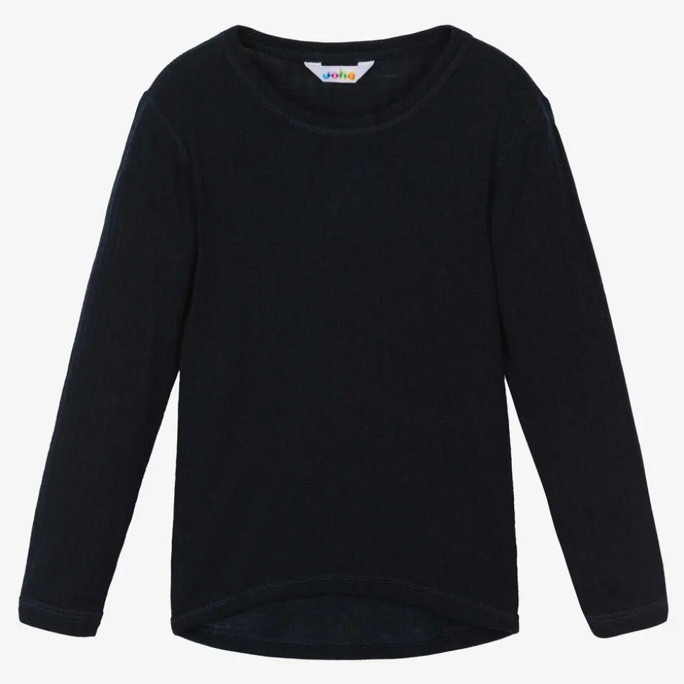 Navy Blue Merino Wool Knitted Top