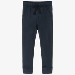 Navy Blue Merino Wool Slim Joggers