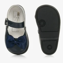 Navy Blue Patent Bar Shoes