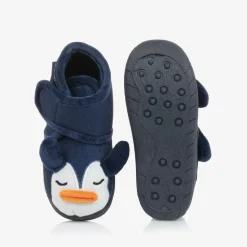 Navy Blue Penguin Slippers
