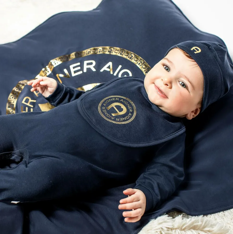 Navy Blue Pima Cotton Padded Blanket (90cm)