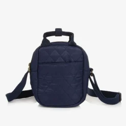 Navy Blue Quilted Messenger Bag (20cm)