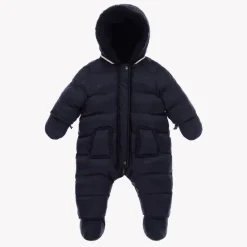 Navy Blue Reversible Baby Snowsuit
