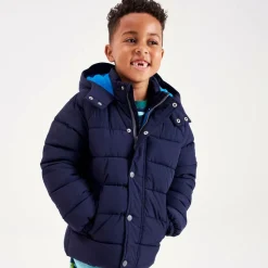 Navy Blue Showerproof Puffer Coat