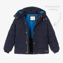 Navy Blue Showerproof Puffer Coat