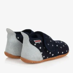Navy Blue Star Velcro Slippers