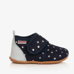 Navy Blue Star Velcro Slippers