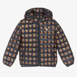 Navy Blue Teddy Bear Puffer Jacket