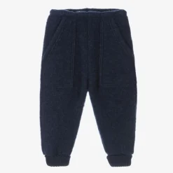 Navy Blue Thermal Wool Joggers