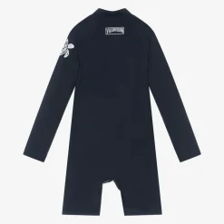 Navy Blue Turtle Print Sun Suit (UPF50+)