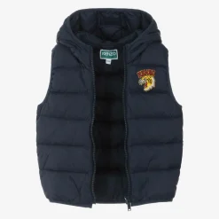 Navy Blue Varsity Tiger Down Gilet