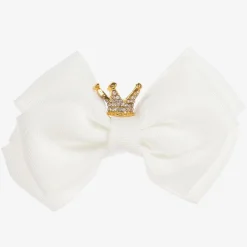 Off-White Bow Hair Clip (11cm)