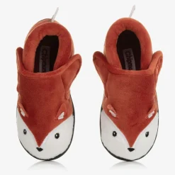 Orange Fox Velcro Slippers