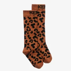 Orange Leopard Print Socks