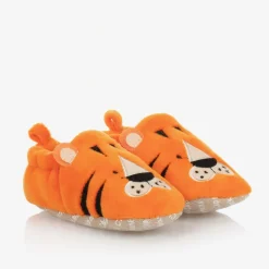 Orange Tiger Baby Slippers