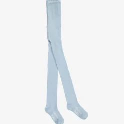 Pale Blue Cotton Knitted Tights
