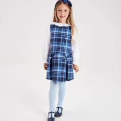 Pale Blue Cotton Knitted Tights