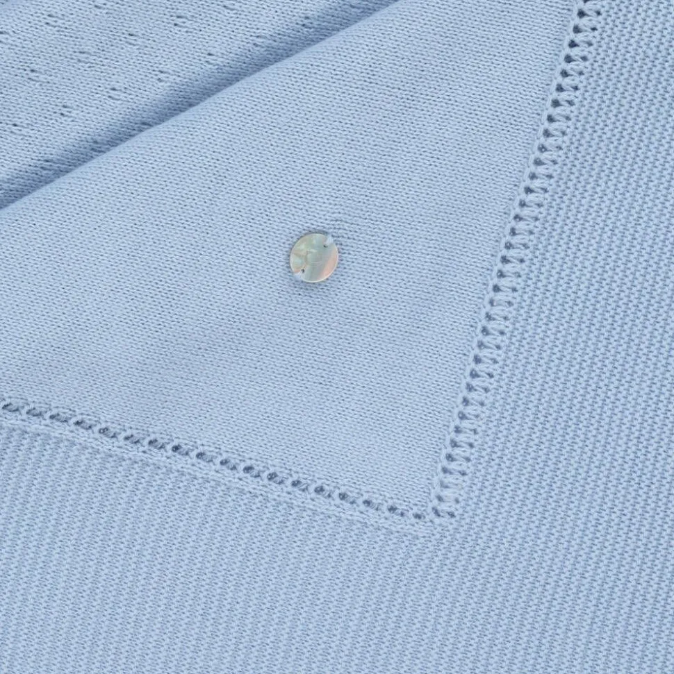 Pale Blue Knitted Blanket (108cm)