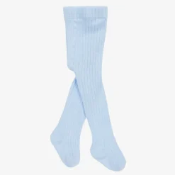 Pale Blue Organic Cotton Baby Tights
