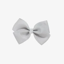Pale Grey Bow Hair Clip (10cm)
