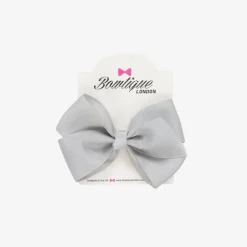 Pale Grey Bow Hair Clip (10cm)