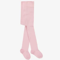 Pale Pink Cotton Knit Baby Tights