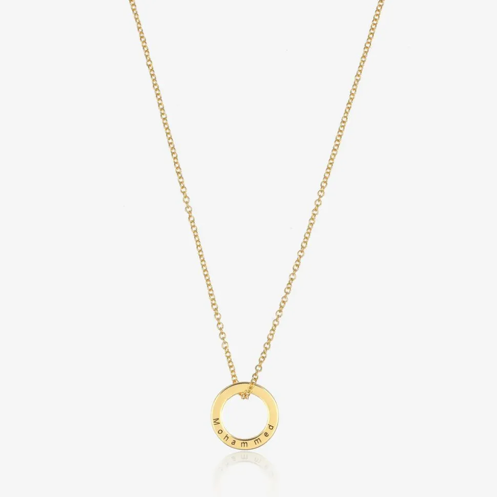 Personalised Gold Plated Disc Necklace (47cm)