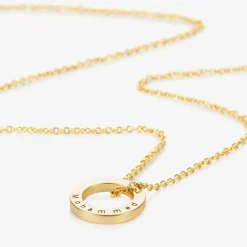 Personalised Gold Plated Disc Necklace (47cm)