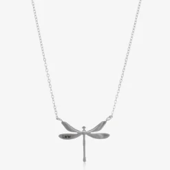 Personalised Silver Plated Dragonfly Necklace (46cm)