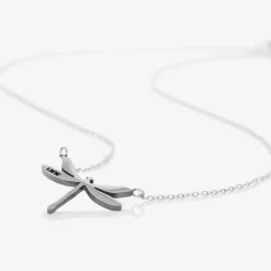 Personalised Silver Plated Dragonfly Necklace (46cm)